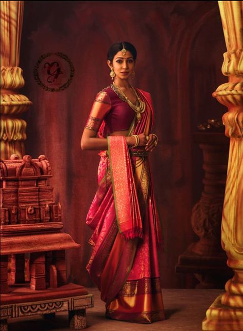 How To Style Kanjivaram Saree, Ravi Varma, Clothes Drawing, Bride Ideas, Saree Wearing Styles, Royal Indian, Saree Wearing, India Style, Saree Style