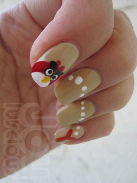 Birds Nail Art, Pig Nail Art, Bird Nails, Bird Theme Parties, Pig Nails, Bird Nail Art, Birds Theme, Neat Nails, Birds Cake