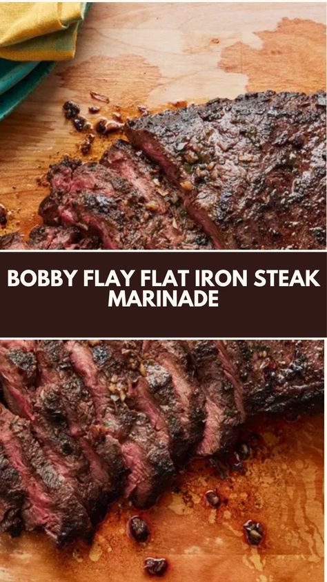 This delicious Bobby Flay flat iron steak marinade is the perfect balance of rich flavors and simplicity. With a quick marinate time and easy-to-find ingredients, you can enjoy a juicy, tender steak with a savory, garlicky kick. It’s a simple yet flavorful meal that’s sure to impress anyone at your dinner table. Iron Flat Steak Recipes, Flat Steak Marinade, Flatiron Steak Marinade, How To Cook A Flat Iron Steak, Recipes For Flat Iron Steak, Marinade For Flat Iron Steak, Beef Flat Iron Steak Recipes, Steak Marinade Tenderizing, Flat Steak Recipes