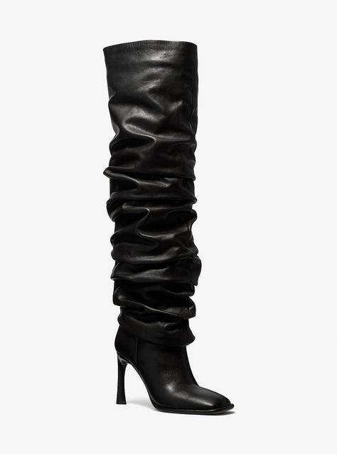 Kelsea Leather Slouchy Boot Tall Slouchy Boots, Black Thigh High Boots Outfit, Thigh High Boots Outfit, Pink Nike Shoes, Fashion Makeover, Black Thigh High Boots, High Boots Outfit, Leather Thigh High Boots, Girl Boots