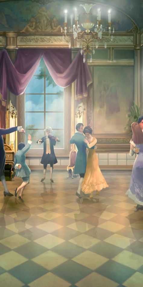 Fantasy Ballroom, Places Background, The Happy Prince, Dance Background, Waltz Dress, Helix Waltz, Fancy Ball, Anime Places, Royal Ball