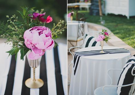 Parisian-themed garden engagement party | Photo by Katie Pritchard Photo | Read more - http://www.100layercake.com/blog/?p=76900 French Themed Engagement Party, Paris Engagement Party, Garden Engagement Party, Chanel Wedding, Parisian Garden, Parisian Theme, Striped Wedding, Photography Decor, Garden Party Wedding