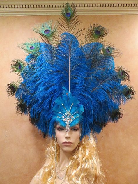 Carnival Headpiece, Peacock Halloween Costume, Carnival Headdress, Peacock Costume, Showgirl Costume, Vegas Showgirl, Samba Costume, Princess Halloween Costume, Rio Carnival