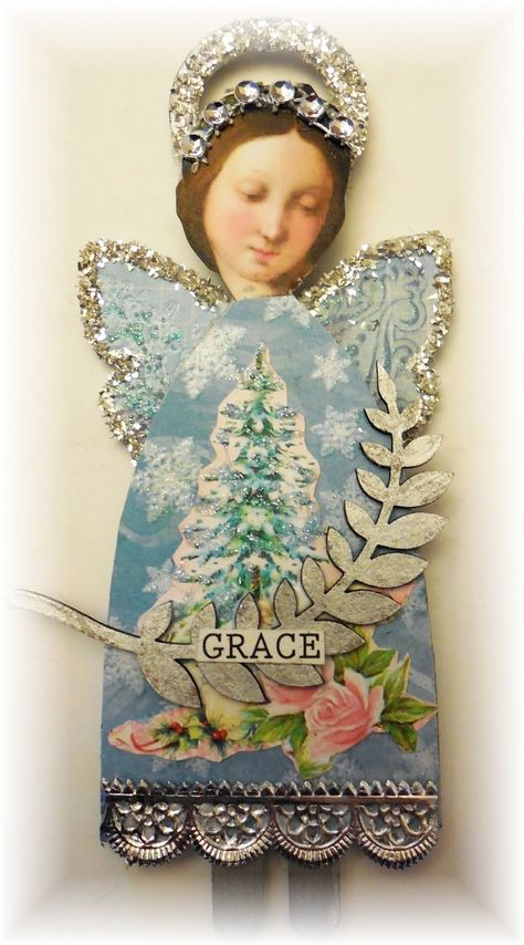 Angel Art Dolls, Gift Tutorial, Primitive Angel, Assemblage Art Dolls, Paper Angel, Angel Christmas Tree, Happy Saturday Everyone, Christmas Tree Gift, Paper Dolls Diy