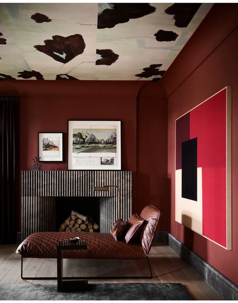 Decorating Rules, Red Living, Listening Room, Living Room Red, Design Salon, Living Room Ceiling, Red Rooms, Red Walls, Pink Interior