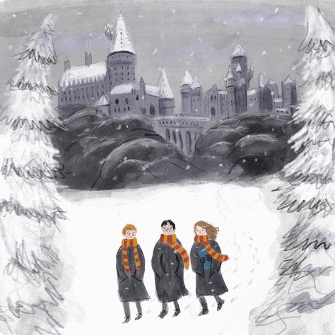 Lucy Dillamore on Instagram: “Day 7 of #potterweekprompts 'HOME'. "Whether you come back by page or by the big screen, Hogwarts will always be there to welcome you…” Harry Potter Weihnachten, Gryffindor Aesthetic, Harry Potter Illustrations, Harry Potter Illustration, Potter Art, Harry Potter Drawings, Harry Potter Christmas, Harry Potter Gifts, Harry Potter Films