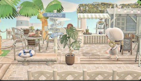 Seaside Cafe, Island Theme, Island 2, New Animal Crossing, Seaside Beach, Coastal Retreat, Animal Crossing Game, Coastal Design, Seaside Towns