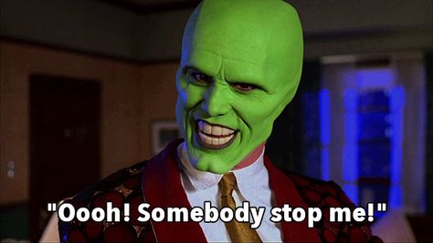 Somebody Stop Me! Party Time Meme, Jim Carrey The Mask, O Maskara, Top 10 Actors, Green Mask, Ace Ventura, Superhero Masks, New Line Cinema, Best Superhero