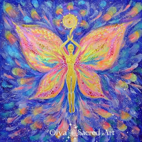 Kaylie Core, Aura Paintings, Aura Painting, Butterfly Acrylic Painting, Peace Bridge, Nursery Painting, Painting Rainbow, Rainbow Fairy, Energy Art