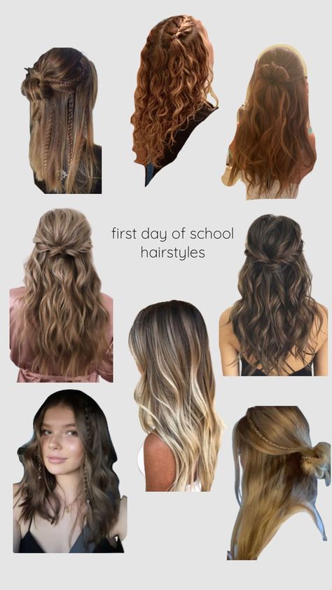 Chloe Hairstyles, First Day Of School Hairstyles, Cowgirls Hairstyles, Preppy Hairstyles, Hairstyle Examples, Hair Inspiration Long, School Hair, Hairdos For Curly Hair, School Hairstyles