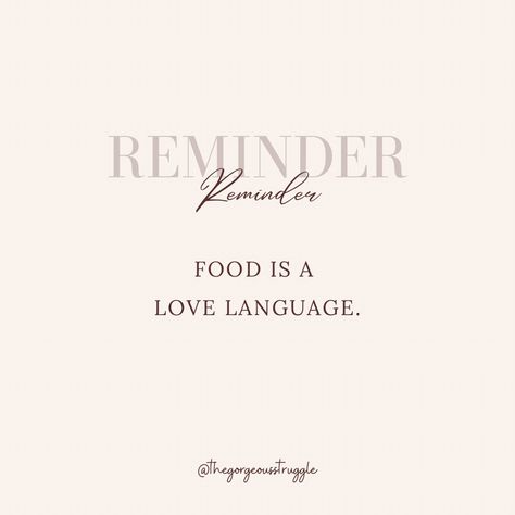 Food is a love language🤍 Am I right?! LOVE. LOVE LANGUAGES. GOOD FOOD. 🍔🌮🌯🥗🍱🍝🍣🥞🧁�🍍🌶🥥 Food As A Love Language, My Love Language Is Food, Food Is A Love Language, Food Love Language Quote, Food Is My Love Language, Food Love Language, A Love Language, Happy Mind, Language Quotes