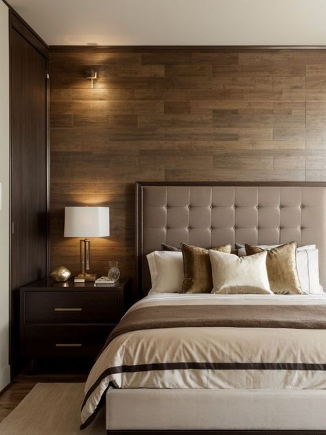 Create a stunning bedroom accent wall by adding wood trim in a geometric pattern. Pair it with a plush velvet headboard and decorate with metallic accents for a modern, luxurious vibe. Wood Trim Accent Wall, Trim Accent Wall, Bedroom Accent Wall, Velvet Headboard, Bedroom Accent, Accent Wall Bedroom, Wood Trim, Metallic Accents, Accent Wall