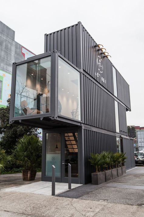 The Aesther Apparel retail store in San Francisco Shipping Container Store, Shipping Container Buildings, Shipping Container Architecture, Café Design, Shipping Container Home Designs, Container Buildings, Innovation Lab, Building A Container Home, Container Architecture