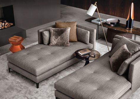 Andersen Slim 103 Minotti Sofa, Classy Living Room, Quilted Sofa, Chaise Lounges, Contemporary Living Room, A Living Room, Contemporary Living, Room Sofa, Penthouse