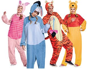 Friend Group Of 4 Halloween Costumes, Teen Halloween Costumes Group, Halloween Costumes For 5 Girls Group, Winnie The Pooh Costumes, Group Halloween Costumes For Teens, Creative Group Costumes, Group Halloween Costume Ideas, Winnie The Pooh Costume, The Hundred Acre Wood