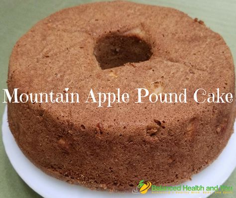 Mountain Apple Cake, Fresh Apple Pound Cake, Blue Ribbon Pound Cake, Apple Pound Cake, 1920s Food, Homemade Pound Cake, Tube Cake Pan, Kids Foods, Fresh Apple Cake