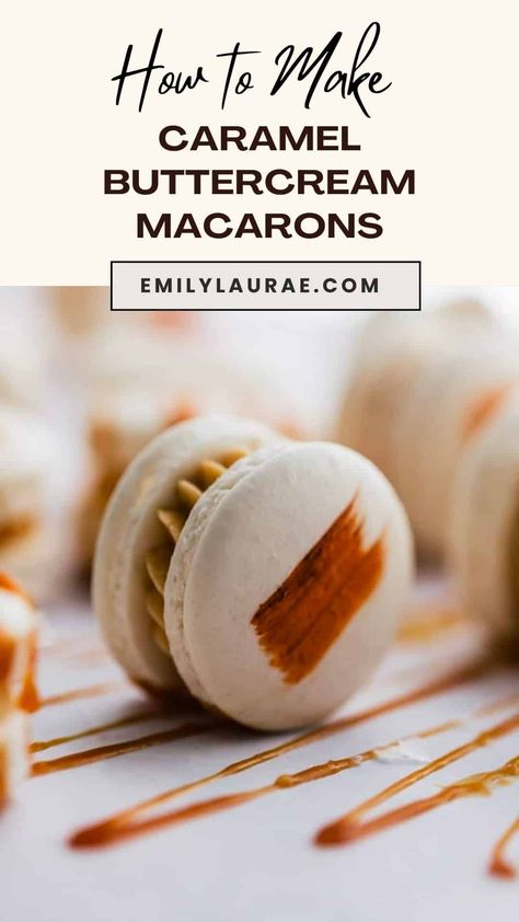 Macaron Cookies Recipe, Salted Caramel Ganache Recipe, Macaron Inspiration, Salted Caramel Macarons, Micro Bakery, Caramel Macarons, Salted Caramel Buttercream, Macarons Macaroons, Sweet Bakes