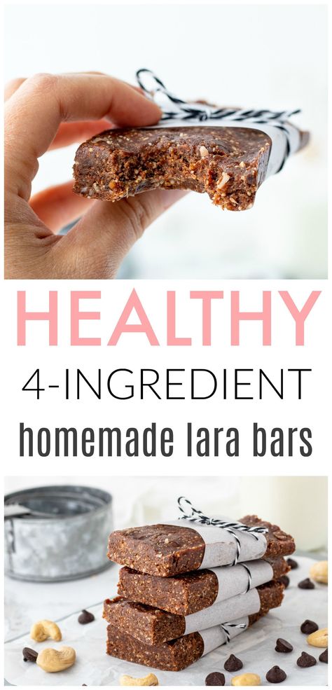 Homemade Lara Bars, Lara Bars Recipe, Homemade Larabars, Perfect Snacks, Easy Bar Recipes, Healthy Snack Bars, Protein Bars Homemade, Healthy Bars, Lara Bars