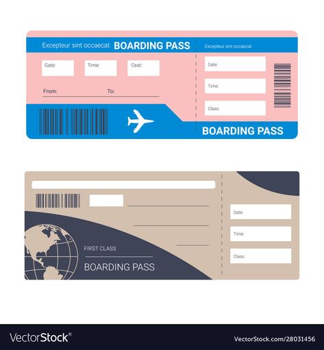 Airplane Ticket Design, Airplane Ticket Template, Plane Tickets Aesthetic, Flight Ticket Design, Boarding Flight, Plane Boarding, Plane Ticket Template, Isolated Icons, Ticket Design Template