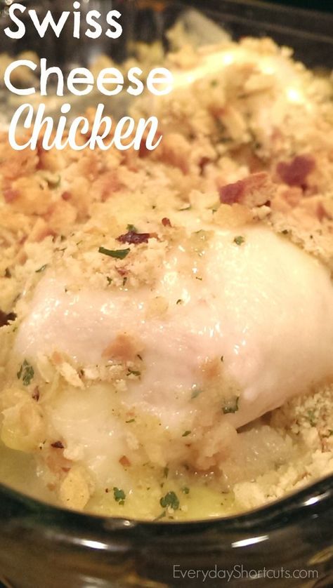 Swiss Cheese Chicken, Swiss Cheese Recipes, Swiss Chicken Bake, Stove Top Stuffing Recipes, Cheese Logo, Casserole Meals, Chicken Stuffing Casserole, Quick Bites, Stuffing Casserole