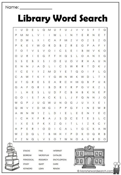 awesome Library Word Search Library Word Search Free Printable, Library Activities Elementary, Library Week Activities, Library Worksheets, Library Printables, Library Competition, Pokemon Club, School Library Lessons, Elementary Librarian