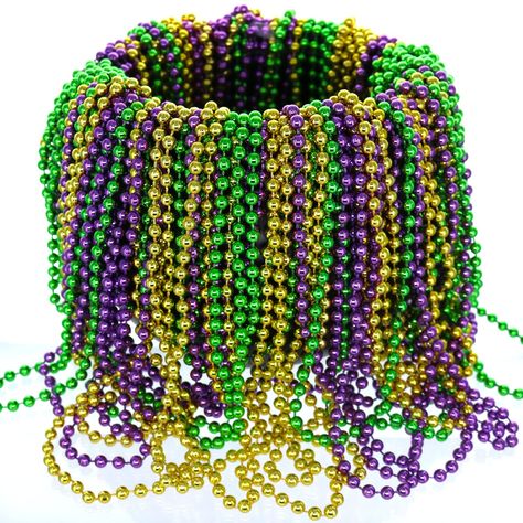 Mardi Gras Party Decorations, Mardi Gras Float, 50th Birthday Party Decorations, Mardi Gras Beads, Mardi Gras Party, Costume Necklaces, Purple Necklace, 50th Birthday Party, Metallic Colors