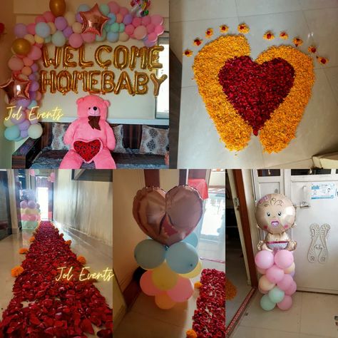 Baby Welcome Decoration at Home Pune | Perfect Baby Welcome Decorations – jolevents Baby Homecoming Decorations, Newborn Welcome Home Decoration, Welcome Decoration Ideas Home Indian, Newborn Baby Welcome Decoration, Baby Welcome Decoration, Candy Theme Decorations, Bride To Be Decorations, Welcome Decoration, Homecoming Decorations