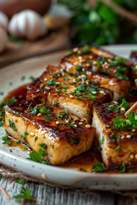 Japanischer Grilltofu mit Miso-Glasur Miso Recipes, Vegan Bbq Recipes, Miso Recipe, Grilled Tofu, Vegan Bbq, Low Carb Vegan, Vegan Cooking, Vegan Eating, Going Vegan