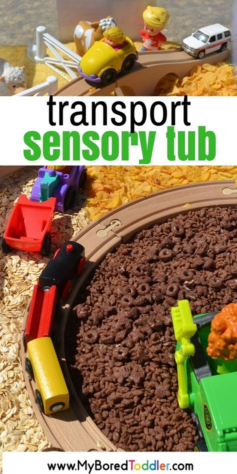 transport sensory tub. A fun truck sensory play ideas. A train and car sensory bin that toddlers and preschoolers will love. #sensorytub #sensorybin #toddleractivity #truckplay #carplay #transport Transport Sensory Bin, Transport Activities For Babies, Trains Eyfs, Car Sensory Bin, Transport Activities For Preschool, Transport Eyfs, Transport Activities, Sensory Play Ideas, Transportation Activities