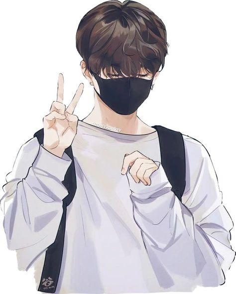 Bts Jungkook, Anime Boy, Face Mask, Mask, Bts, Anime, Pins, White, Black