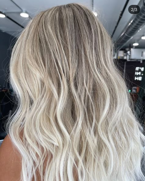 Summer Blonde Hair With Root Smudge, Blonde With Ashy Roots, Cool Vs Ashy Blonde, Blonde Hair Color Ideas Natural Looking, Dimensional Blonde With Root Smudge, Thicker Blonde Highlights, Blonde Hair Color With Low Lights, Ashy Blonde With Root Smudge, Bright Blonde On Dark Hair