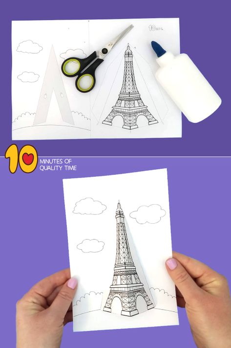 Leaning Tower Of Pisa Craft, Eiffel Tower Craft, France For Kids, France Craft, Paris Crafts, Eiffel Tower Painting, Eiffel Tower Art, French Crafts, French Teaching Resources