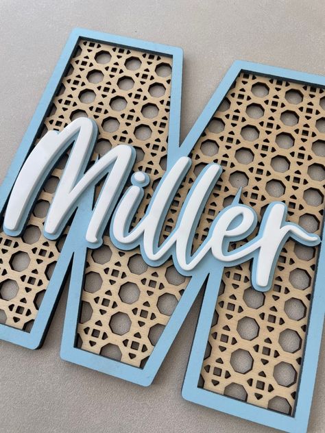 Rattan Effect Letters Rattan Sign Rattan Letters Wooden - Etsy Canada Wood Engraving Designs, Laser Engraving Ideas Projects, Rattan Letters, 3d Printer Jewelry, Xtool Projects, Letter Inspiration, Style Letters, 3d Signs, Engraved Coasters