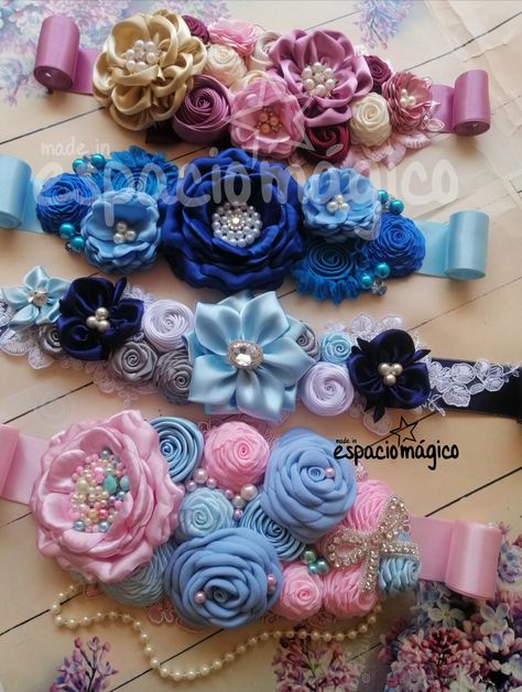 Sash Ideas, Baby Corsage, Baby Headband Tutorial, Floral Sash, Baby Shower Sash, Maternity Belt, Maternity Sash, Headband Tutorial, Baby Announcement Photos