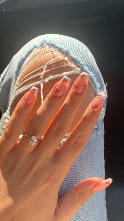 Hello Nails, Cute Simple Nails, Cherry Nails, Subtle Nails, Simple Gel Nails, Cute Spring Nails, Blush Nails, Cat Kuku, Classy Nails