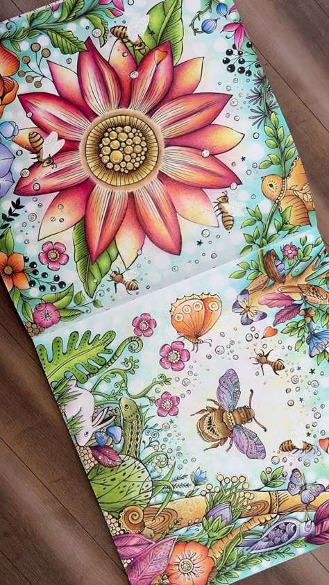 My Colourful Country Life Adult Colouring Channel: Karen Stivala | 🌷From Die Welt Unter Der Lupe Zu Lande by @rita.berman 🎬 There’s a colour along for the right side of this double page spread up on my… | Instagram Rita Berman Zu Lande, Rita Berman Die Welt Unter Der Lupe, Rita Berman Free Coloring Pages, Coloring Reference, Double Page Spread, Colouring Inspiration, Summer Coloring, Rita Berman, Summer Coloring Pages