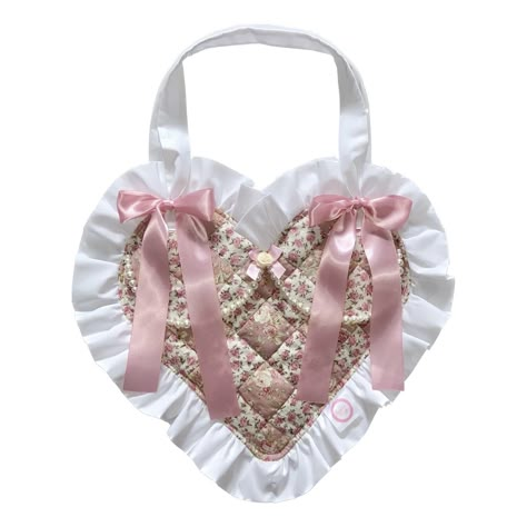 Rose Princess Patchwork Heart Bag Heart Shaped Bag Pattern, Heart Bag Pattern, Cute Affordable Heart-shaped Bag, Heart Shape Bag, Cute Pink Heart-shaped Bag, Pink Heart-shaped Bag With Detachable Strap, Coquette Bag, Heart Bags, Heart-shaped Pink Bag With Removable Pouch