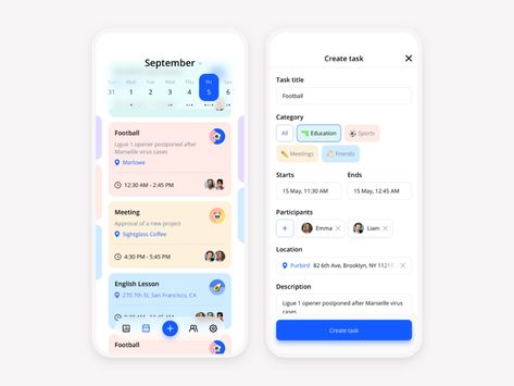 Task manager - Mobile App by Agilie Team on Dribbble Task Management App, To Do App, Card Ui, Task Manager, Desain Ui, Mobile App Design Inspiration, Directory Design, App Interface Design, Ux Design Inspiration