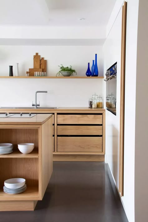 Kitchen Wall Units, Emily Henderson Design, Plywood Kitchen, Walnut Timber, Plywood Cabinets, Wood Kitchen Cabinets, Wall Units, Kitchen Doors, Unique Kitchen