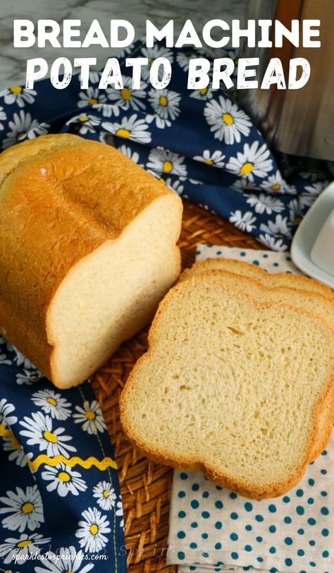 Bread Machine Potato Bread is light airy and so easy to make! The best part is this recipe uses instant mashed potato flakes! Pin for Later! Bread Machine Potato Bread Recipe, Mashed Potato Flakes, Bread Machine Recipes Healthy, Breadmaker Recipes, Bread Machine Recipes Sweet, Easy Bread Machine Recipes, Best Bread Machine, Bread Machine Recipe, Recipe Potato