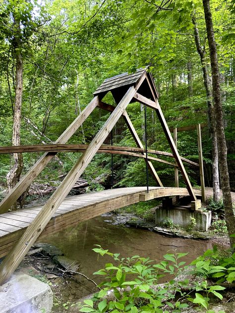 May 26, 2023 Diy Bridge Over Creek, Bridge Over Creek, Diy Bridge, Yard Bridge, Wooded Backyard Landscape, Stone House Revival, Garden Bridge Design, Backyard Bridges, Outdoor Improvements