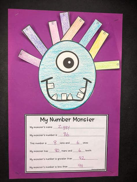 Comparing Numbers Kindergarten Craft, Year 1 Place Value, Halloween Place Value 1st Grade, Kindergarten Place Value, Partitioning Numbers Activities, Math Crafts For 2nd Grade, Halloween Place Value 2nd Grade, Place Value Crafts 1st Grade, Place Value Activities Kindergarten