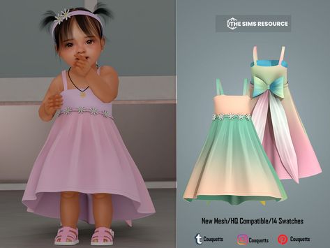 The Sims Resource - Ashira Dress (Infant) Sims 4 Infant Formal Cc, Infant Sims 4 Clothes, Sims 4 Cc Infant Clothes Patreon Free, Infant Clothes Sims 4, Infant Clothes Sims 4 Cc, Sims 4 Infant Clothes, Ts4 Infants, The Sims 4 Kids, Babyshower Dress