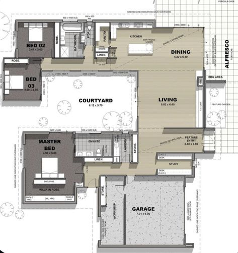 Floor Plan Inspiration, Painting Pallets, Interior Paint Schemes, Paint Room, Ocean Grove, Courtyard House Plans, Activity Room, Master Ensuite, House Layout Plans