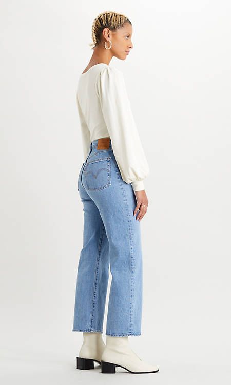 Ribcage Straight Ankle Women's Jeans - Light Wash | Levi's® US Levis Ribcage Jeans Outfit, Ankle Jeans Outfit, Levis Ribcage Jeans, Levis Ribcage Straight Ankle Jeans, Levi's Ribcage, Levis Ribcage Straight, Ribcage Jeans, Straight Ankle Jeans, Levis Ribcage