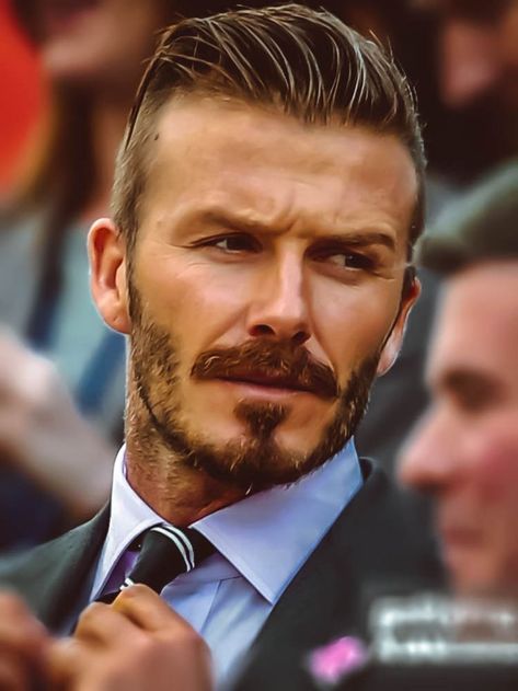 Romeo Beckham Hair, David Beckham Hairstyle Long, David Beckham Shaved Head, Brad Pitt With Beard, David Beckham Hairstyle, Beard And Mustache Styles, Older Mens Hairstyles, Men's Facial Hair, David Beckham Style