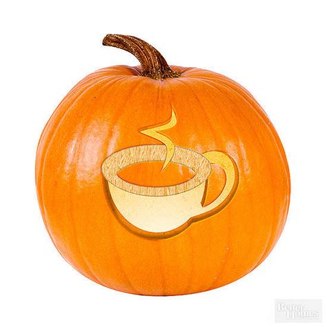 A cozy mug of Java? Coming right up! Look to this printable coffee cup stencil to wake up your entryway. Your pumpkin carving sesh has never been so hipster. Starbucks Pumpkin Carving, Diy Autumn Decor, Printable Pumpkin Stencils, Pumpkin Stencils Free, Pumpkin Stencils, Pumkin Carving, Diy Fall Decor, Harvest Celebration, Easy Pumpkin Carving