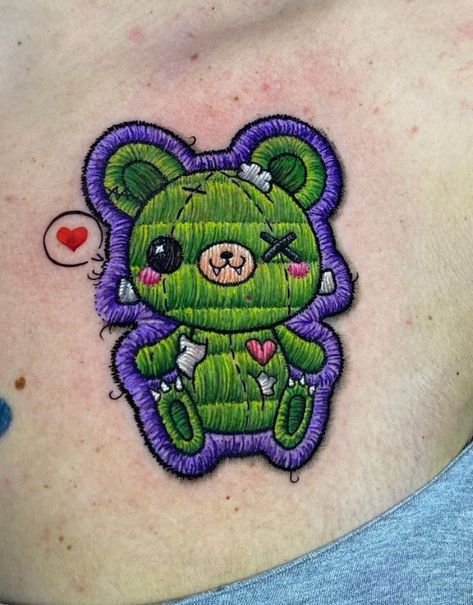 220+ Delicate Embroidery Tattoo Ideas(2023) - TattoosBoyGirl 2000 Tattoo Ideas, Embroidery Tattoo Ideas, Patch Tattoos, Tattoo Ideas Women, 2000 Tattoo, People Tattoo, Cross Stitch Tattoo, Rip Tattoo, Embroidery Tattoo