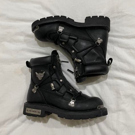 Harley Davidson Bot, Harley Davidson Shoes For Women, Harley Davidson Boots For Women, Harley Boots, Big Boots, Heavy Duty Boots, Grunge Boots, Harley Davidson Shoes, Harley Davidson Boots