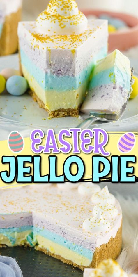 Pies For Easter, Spring Pies, Light Easter Desserts, Easter Jello, Jello Pie, Easter Deserts, Easter Pie, Easter Snacks, Easter Sweets